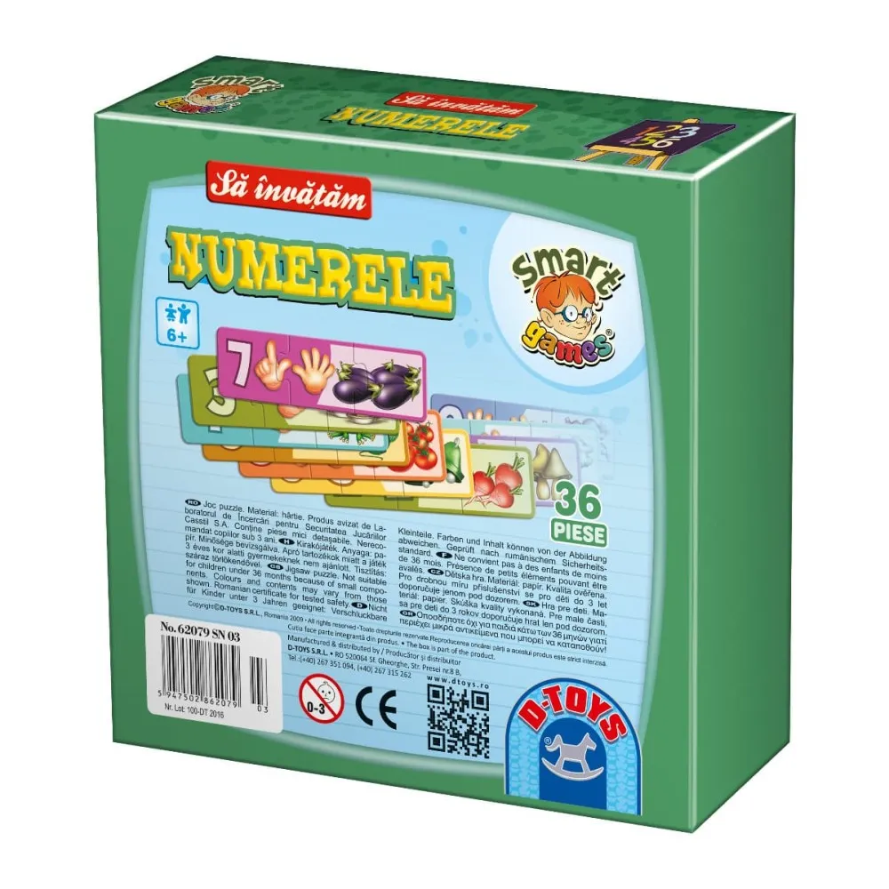 Joc Educativ Sa Invatam Numerele, 1 cutie -D-Toys