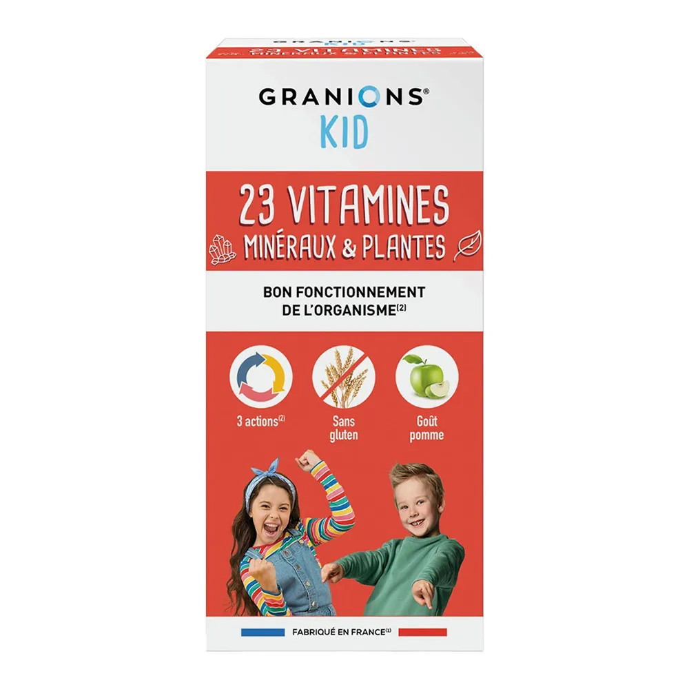 Sirop pentru copii 23 Vitamine, Minerale si Plante cu Gust Mere, 200ml, Granions