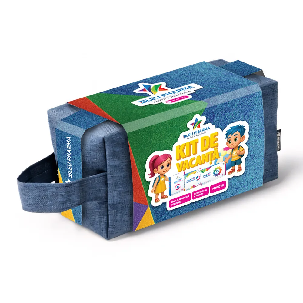 Kit Vacanta Kids Bleu (Ors Kids, 10 plicuri +Tummy Kids, 10 plicuri + Pro Kids 5ml, 10 monodoze), Bleu Pharma