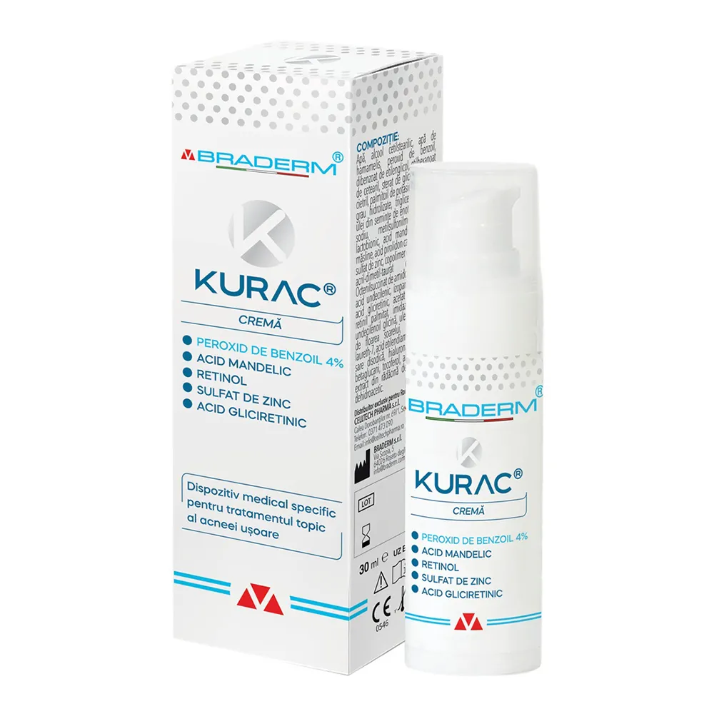 Kurac crema pentru tratamentul acneei, 30 ml, Braderm