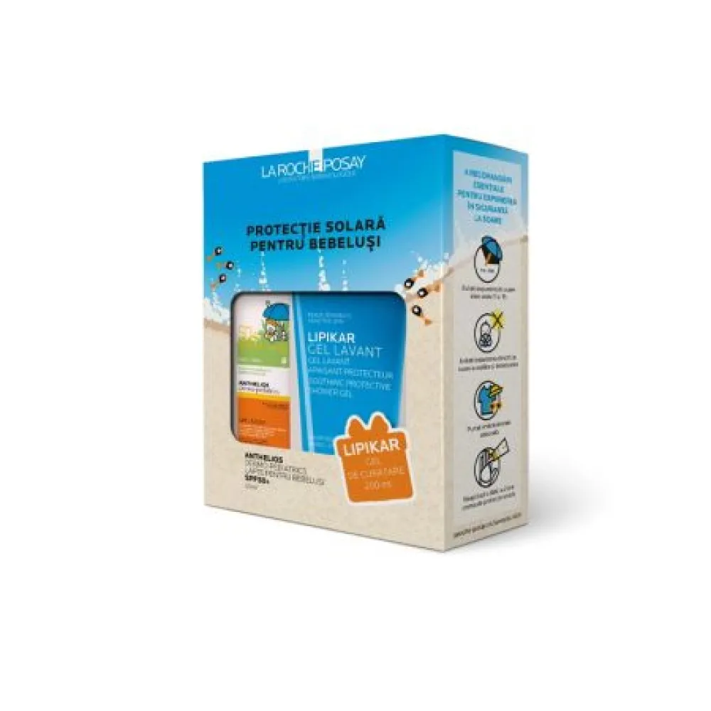 La Roche Posay Anthelios Dermo Pediatrics Lapte Baby SPF50+x50ml+Lipikar Gel Spalarex200ml (Cadou)