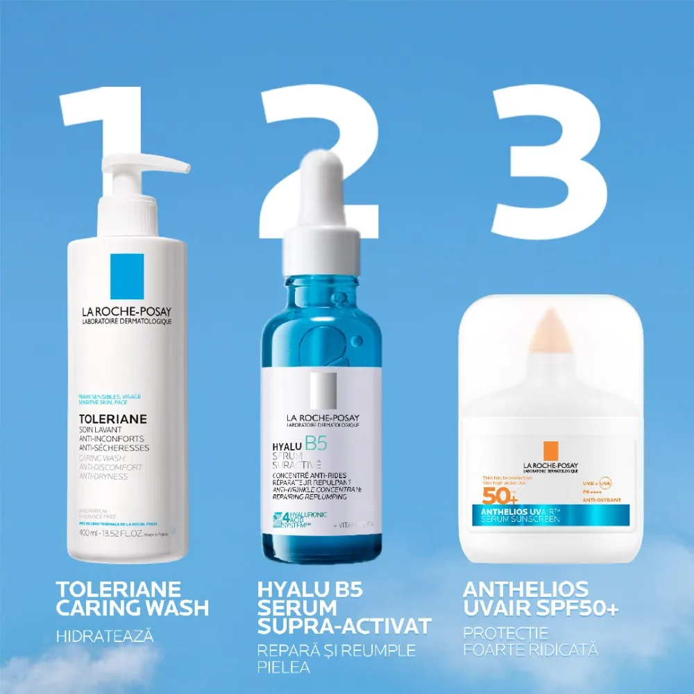 Serum de fata cu protectie solara SPF 50+ Anthelios UVAir, 50 ml, La Roche-Posay