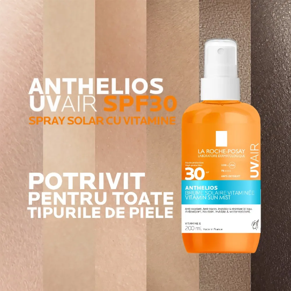Spray de Corp cu Vitamine SPF30 Anthelios UVAir, 200ml, La Roche Posay