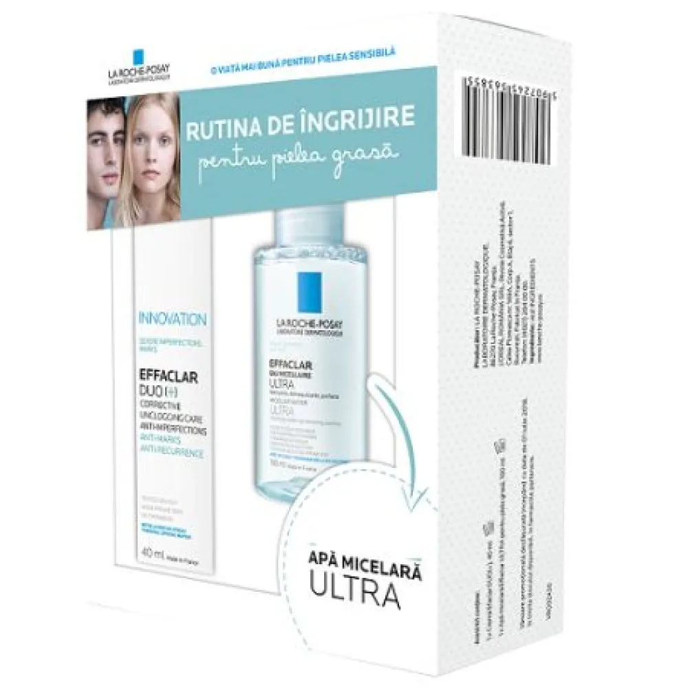 La Roche Posay Effaclar Duo+ Crema Anti-imperfectiuni x 40 ml + Apa Micelara x 100 ml
