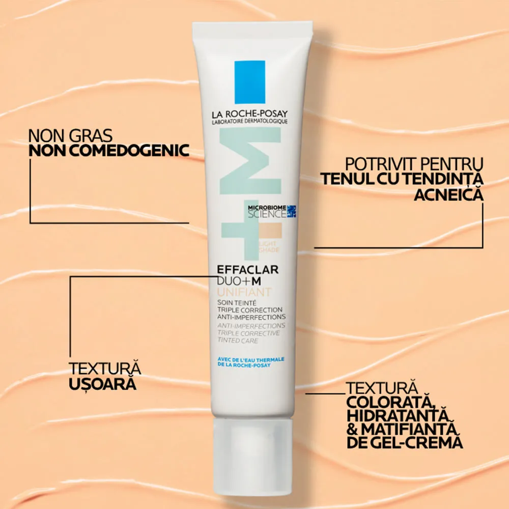 Crema corectoare uniformizatoare Effaclar Duo(+), Nuanta Light, 40 ml, La Roche-Posay