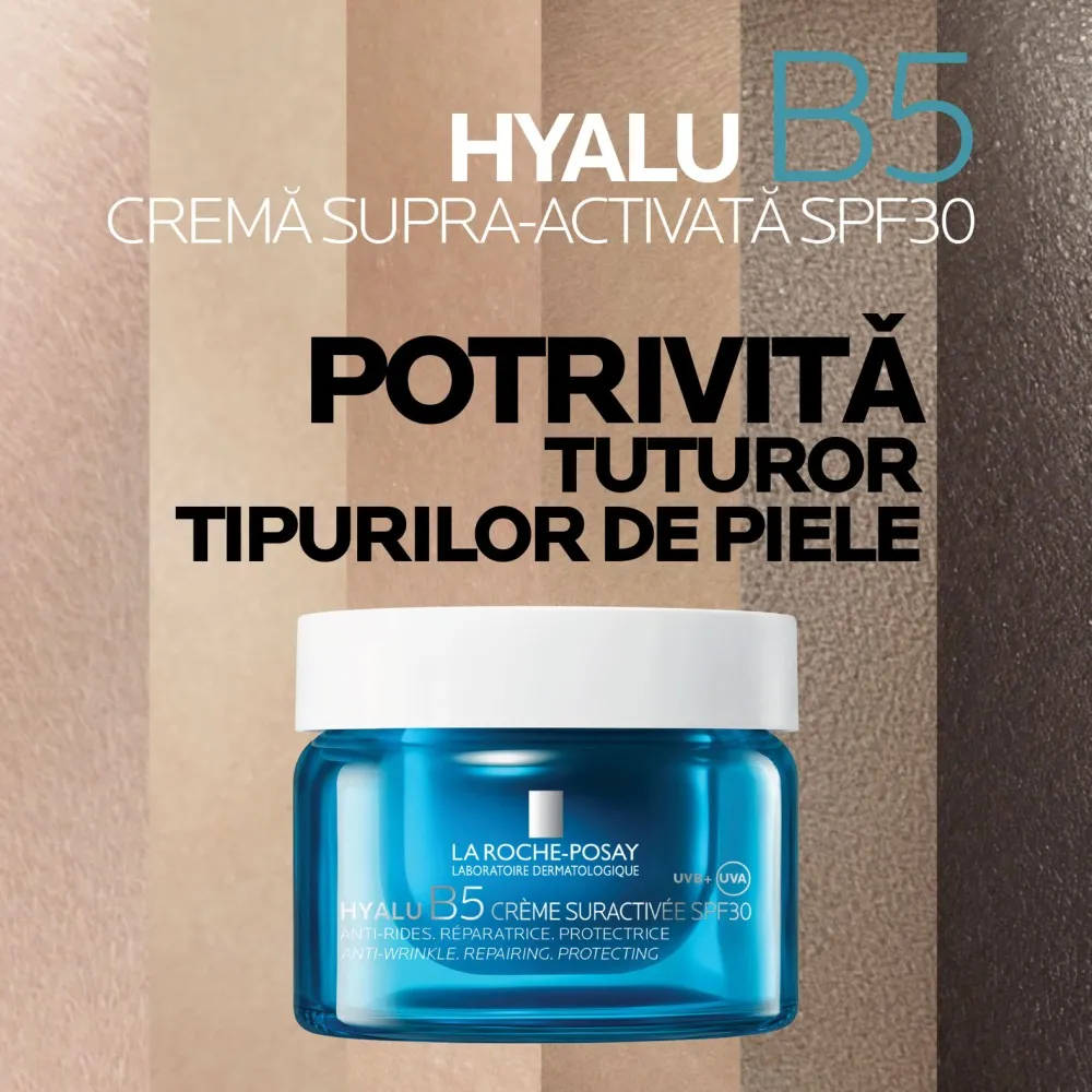 Crema Supra-Activata cu Acid Hialuronic SPF30 Hyalu B5, 50ml, La Roche Posay