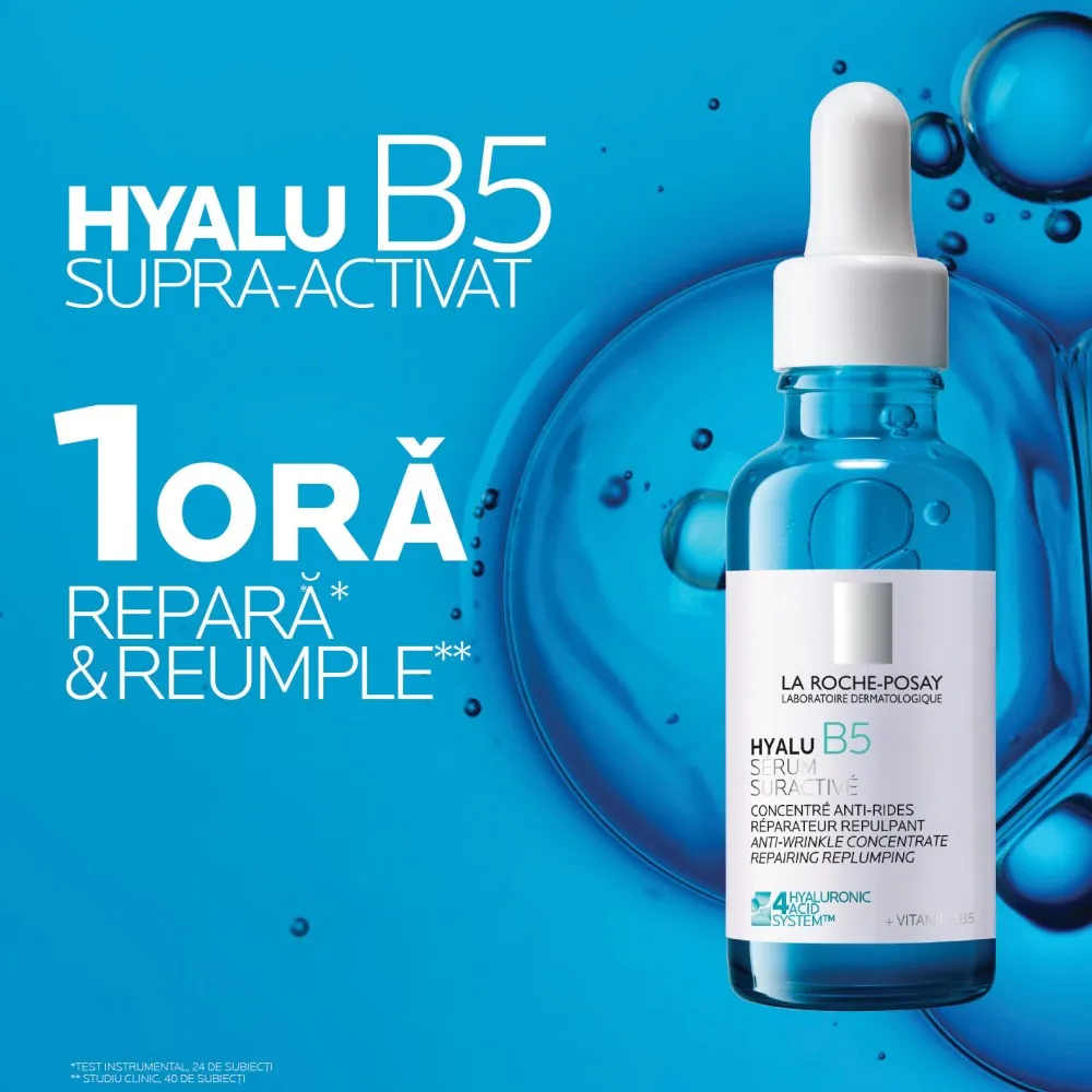 Serum Supra-activat cu Acid Hialuronic Hyalu B5, 30ml, La Roche Posay
