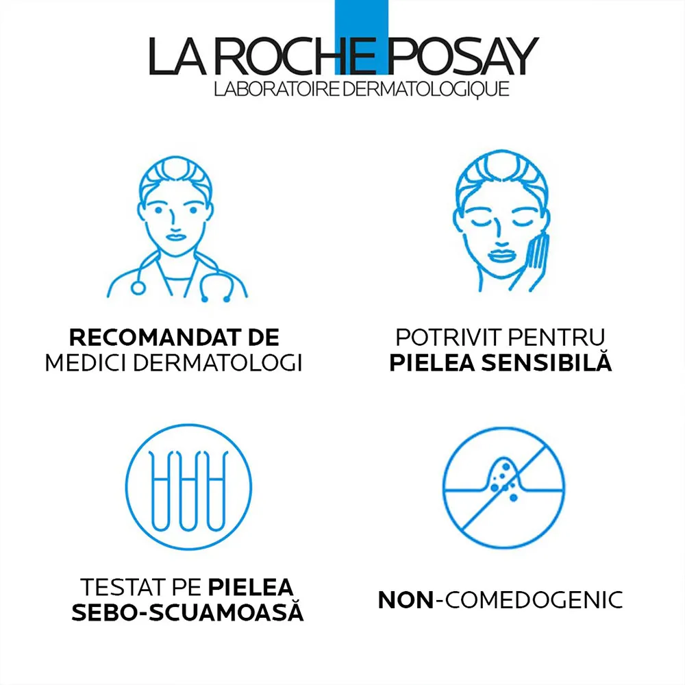 Crema anti-scuame hidratanta si calmanta pentru ten, 40ml , Kerium DS Concentrat, La Roche Posay