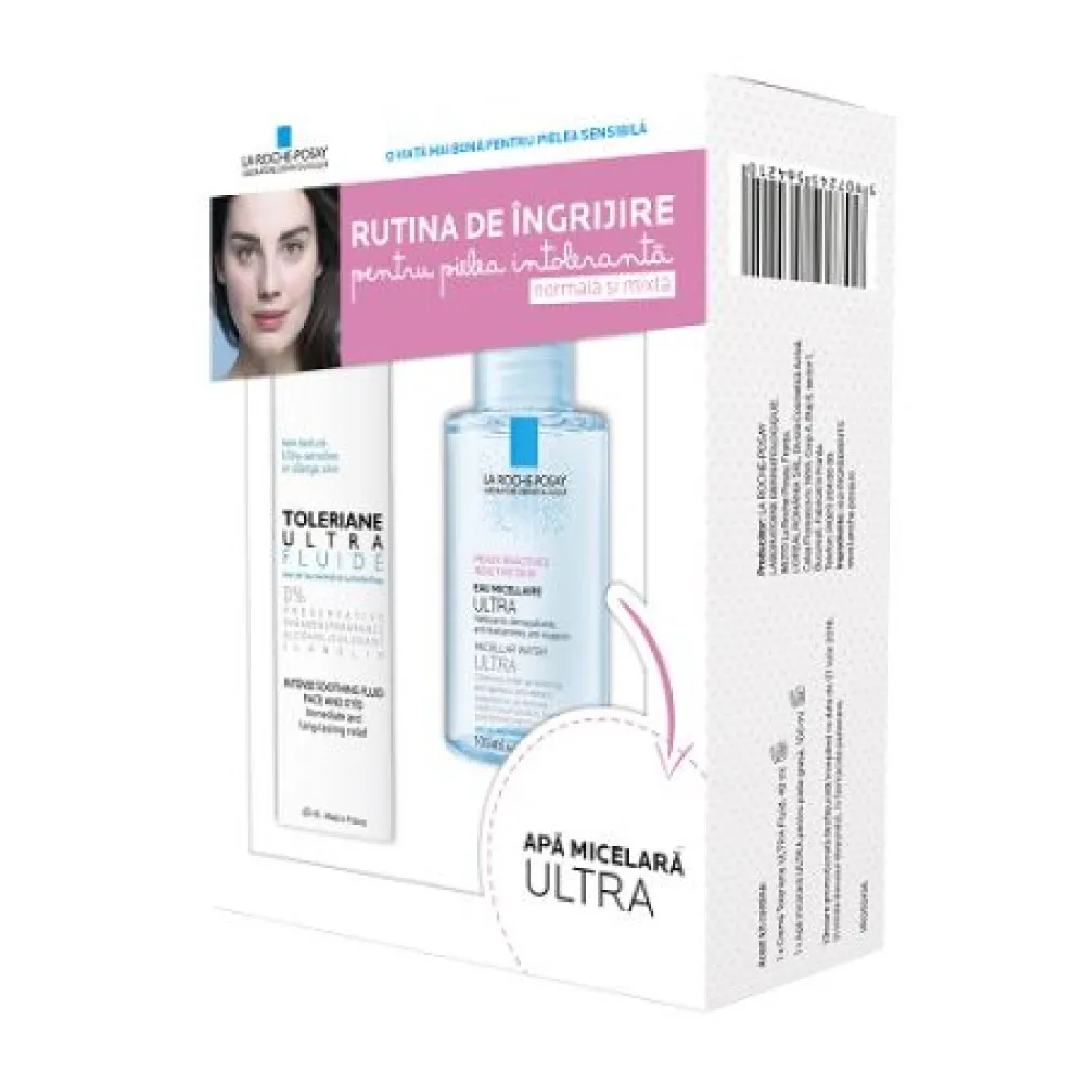 La Roche Posay Toleriane Ultra Fluid x 40 ml + Apa Micelara Ultra x 100 ml (Cadou)