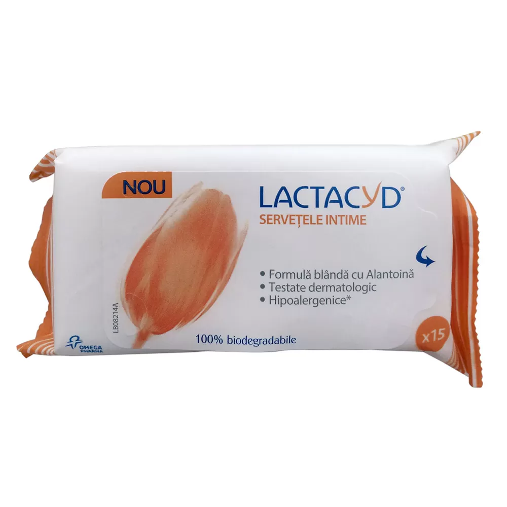Servetele intime Lactacyd, 15 bucati, Perrigo