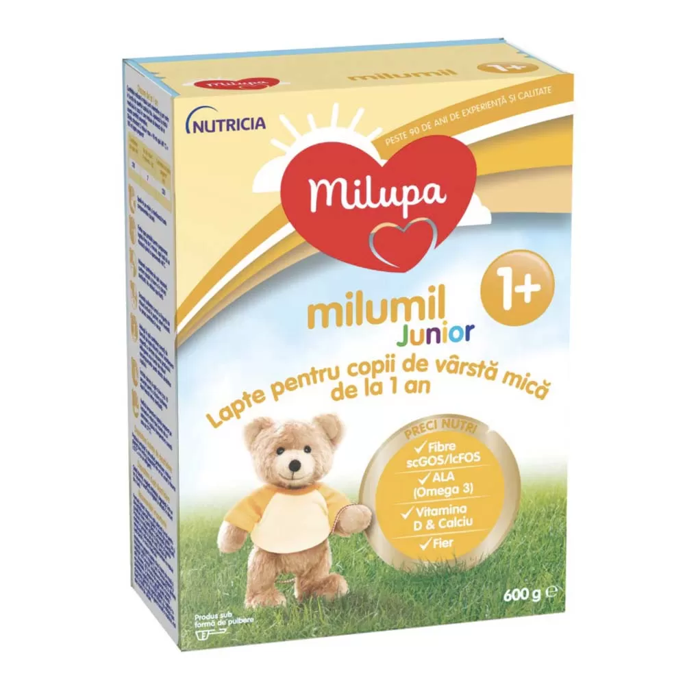 Lapte praf Milumil Junior 1+, incepand de la 12 luni, 600g, Milupa