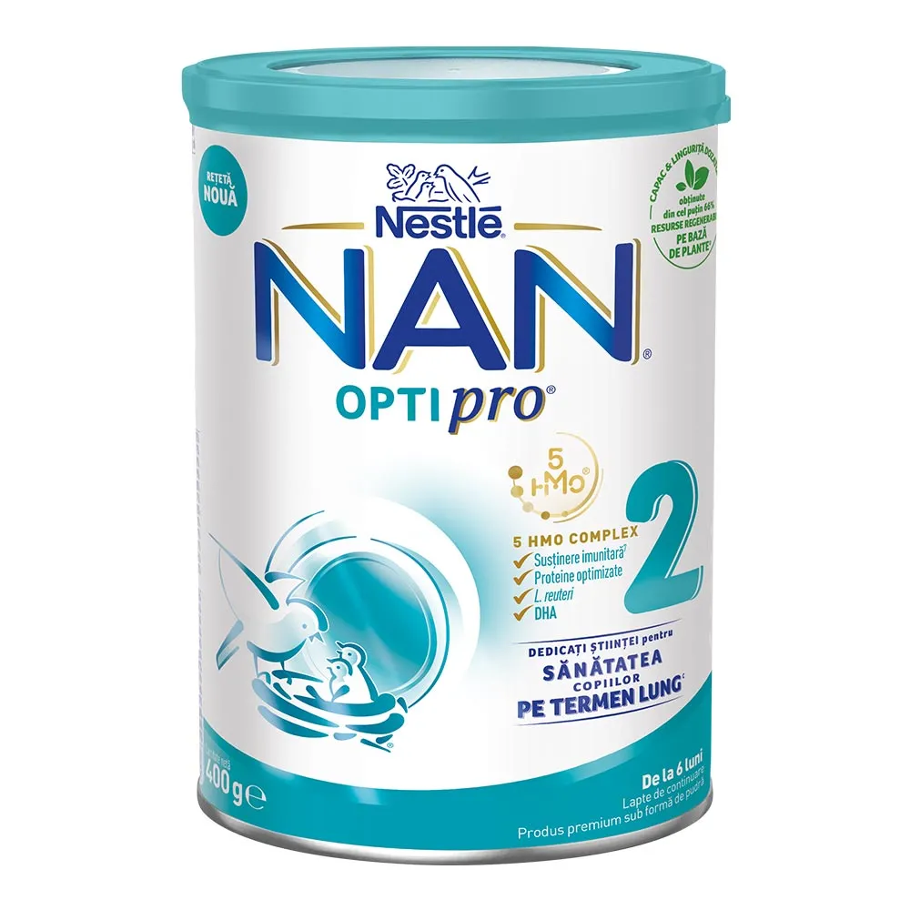 Lapte praf Nan 2 Optipro Premium +6 luni, 400g, Nestle