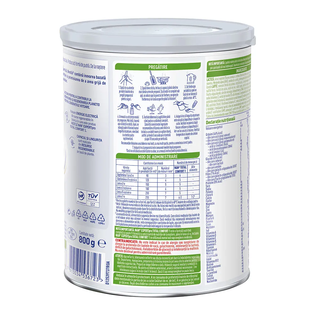 Lapte Praf Nan Expert Pro Total Confort 1, 800g, Nestle