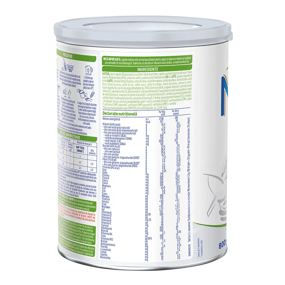 Lapte Praf Nan Expert Pro Total Confort 2, 800g, Nestle
