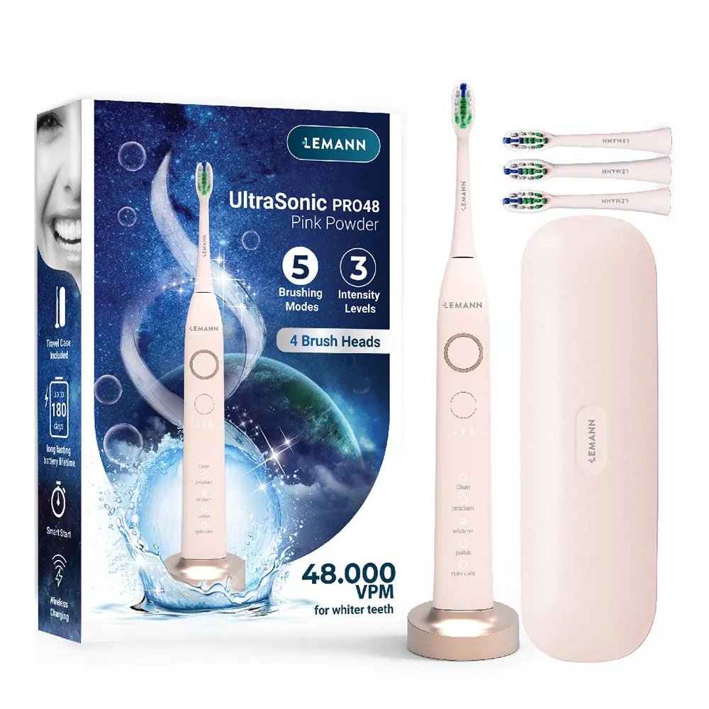 Periuta de Dinti Electrica UltraSonic Pro48 Pink Powder, Lemann