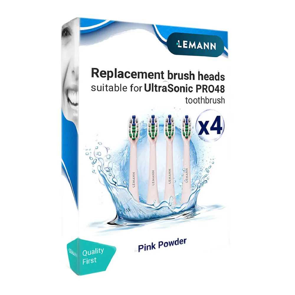 Rezerve Capete Periuta PRO48 Pink Powder, 4 buc, Lemann