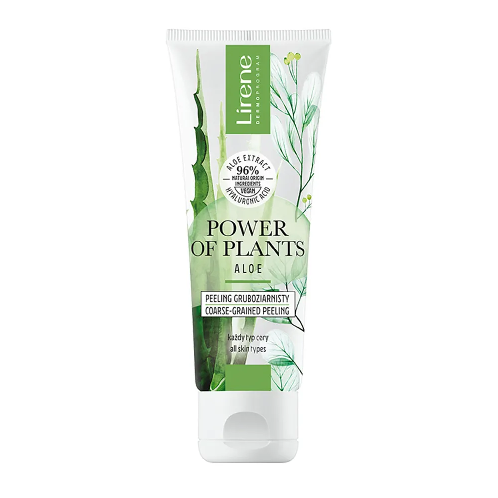 Peeling Facial cu Granulatie Grosiera, Power Of Plants Aloe, 75ml, Lirene