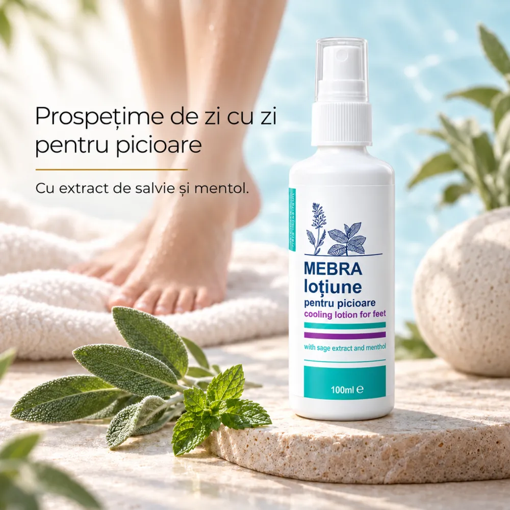Lotiune antitranspiranta pentru picioare, 100 ml, Mebra