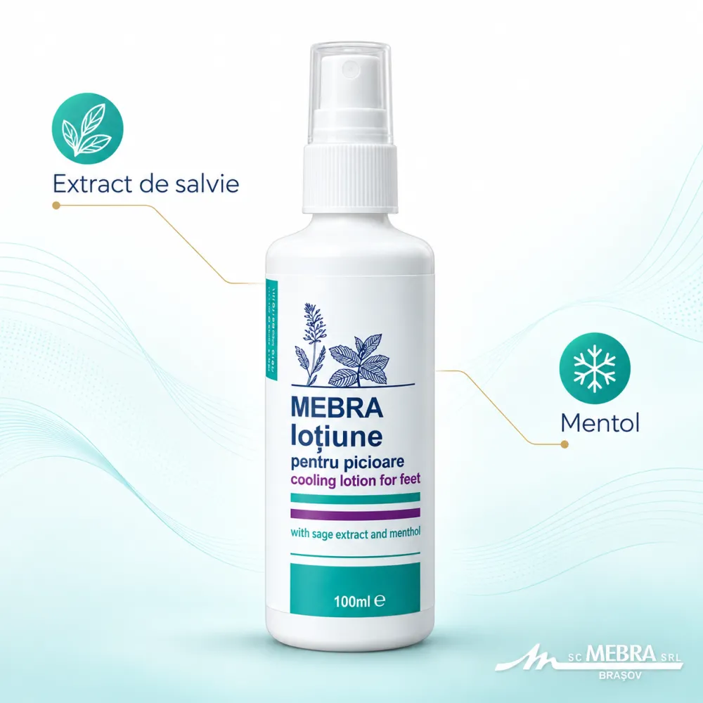 Lotiune antitranspiranta pentru picioare, 100 ml, Mebra
