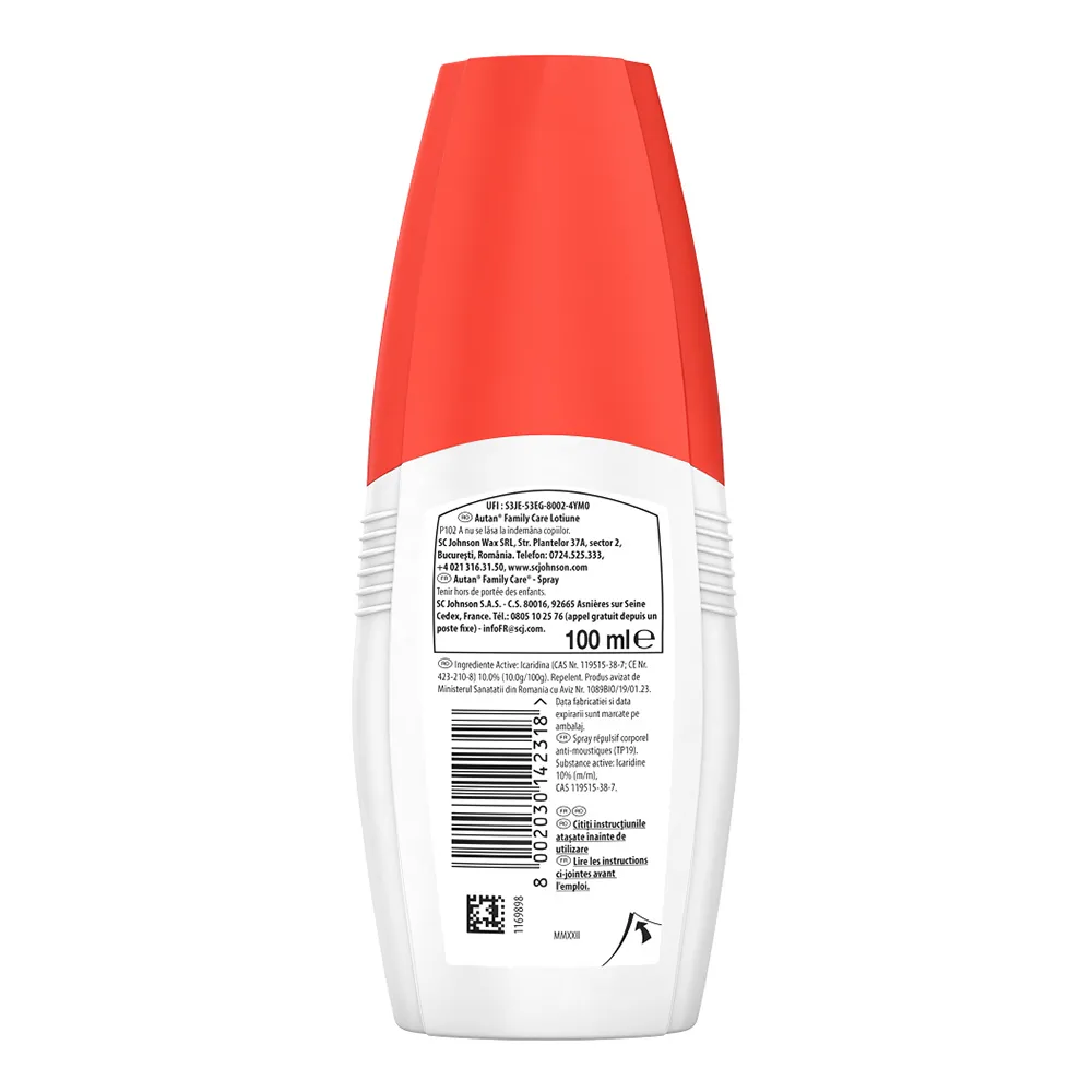 Lotiune spray impotriva tantarilor Family Care, 100ml, Autan