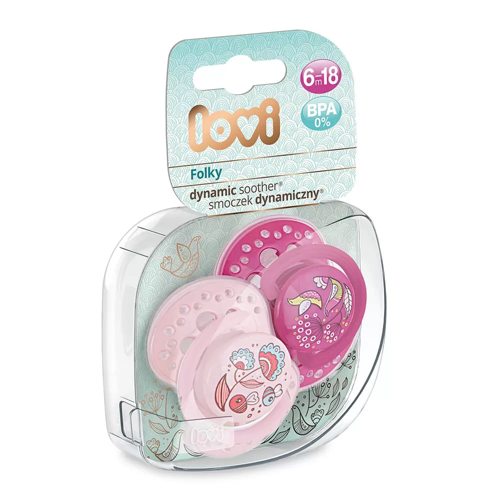 Suzeta Dynamic Folky Fata 6-18 luni 22/843, 2 buc, Lovi