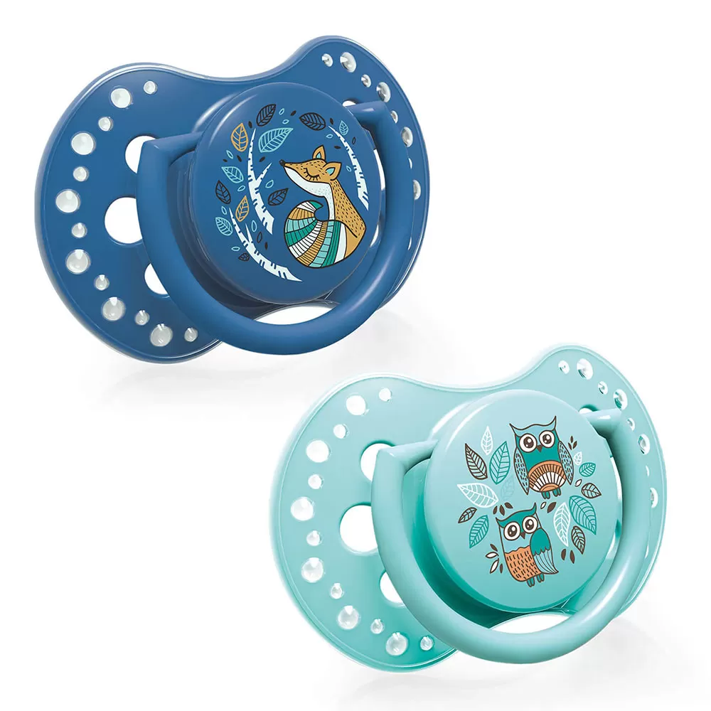 Suzeta Dynamic Folky Silicon Baiat 3-6 luni 22/842, 2 buc, Lovi