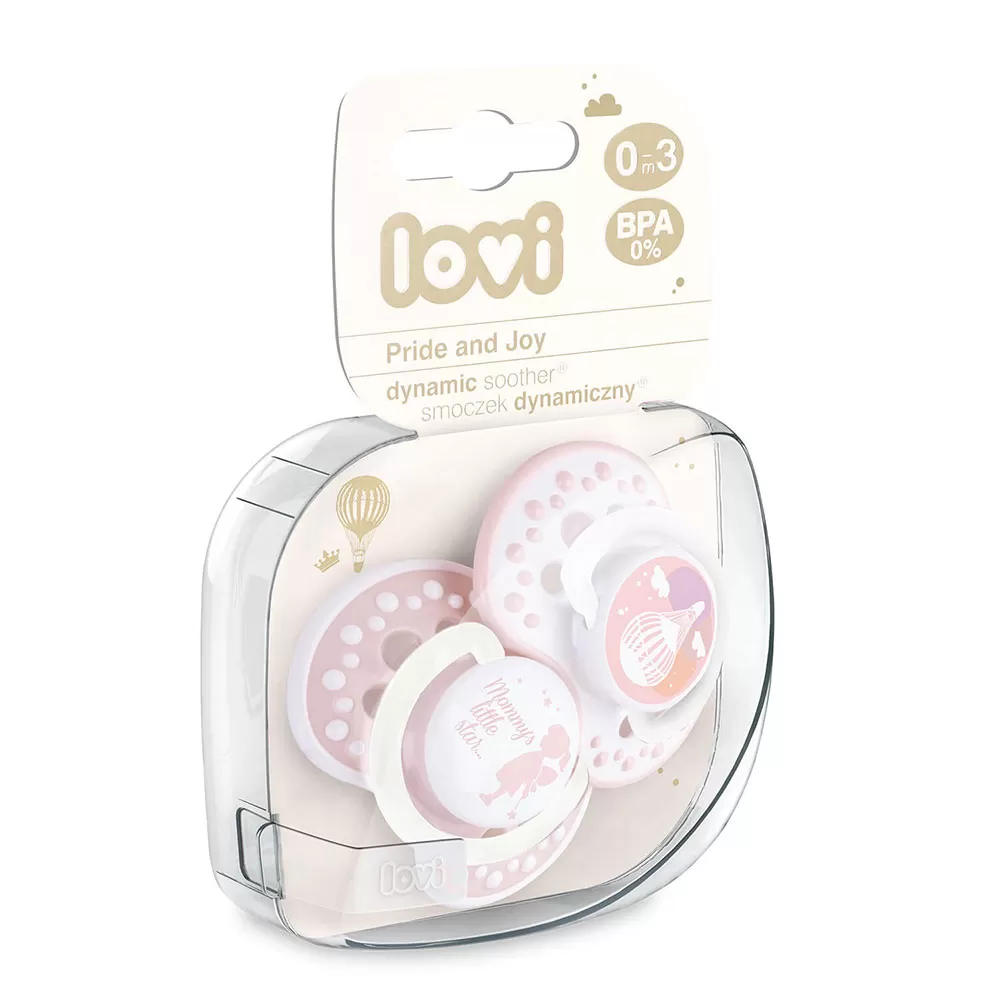 Lovi Suzeta Dynamic Pride&Joy Silicon Fata 0-3 luni 22/844 - buc. x 2