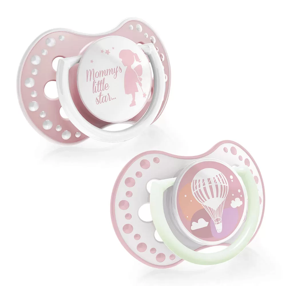 Suzeta Dynamic Pride&Joy Silicon Fata 3-6 luni 22/845, 2 buc, Lovi