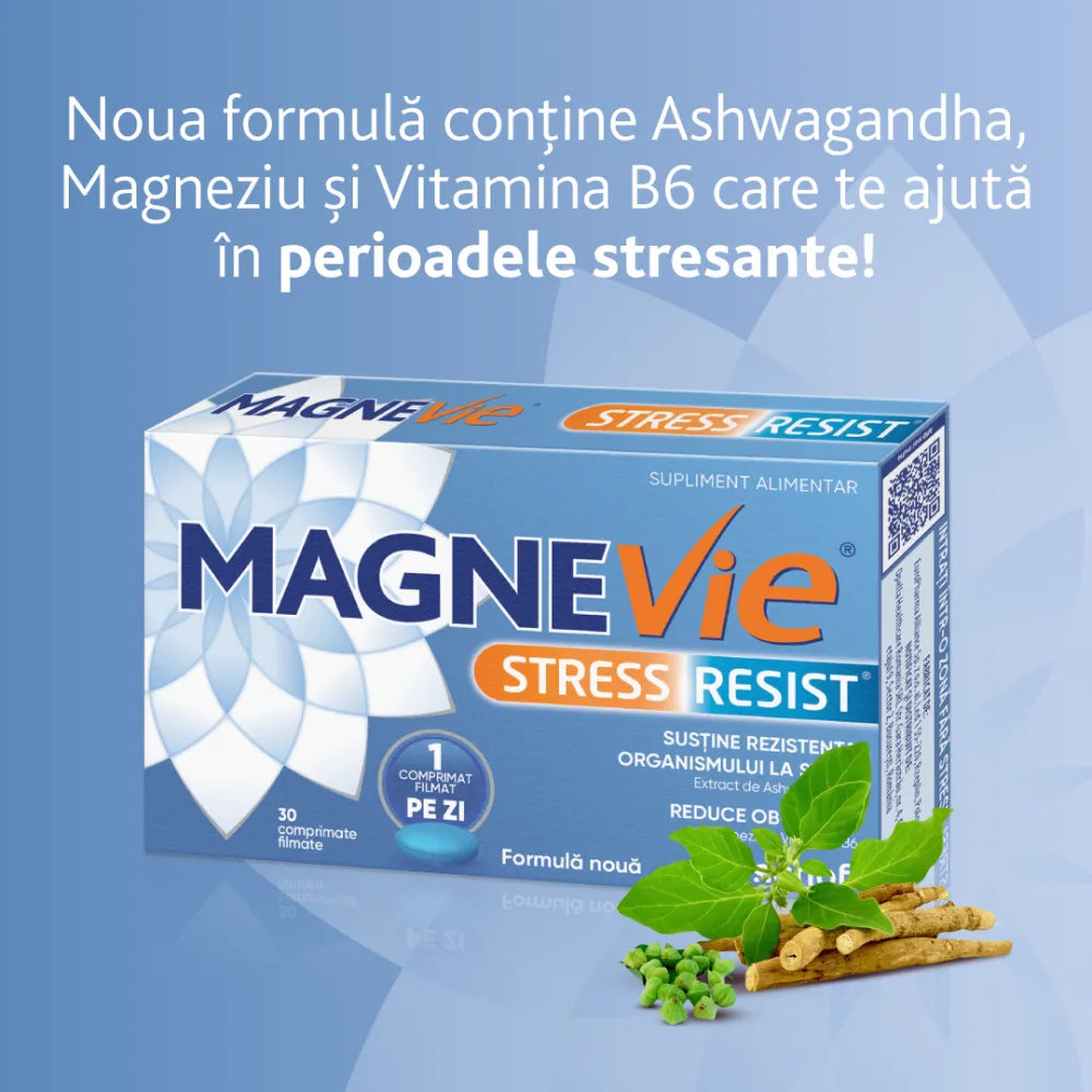 Magnevie Stress Resist Ashwagandha, 30 comprimate filmate, Sanofi