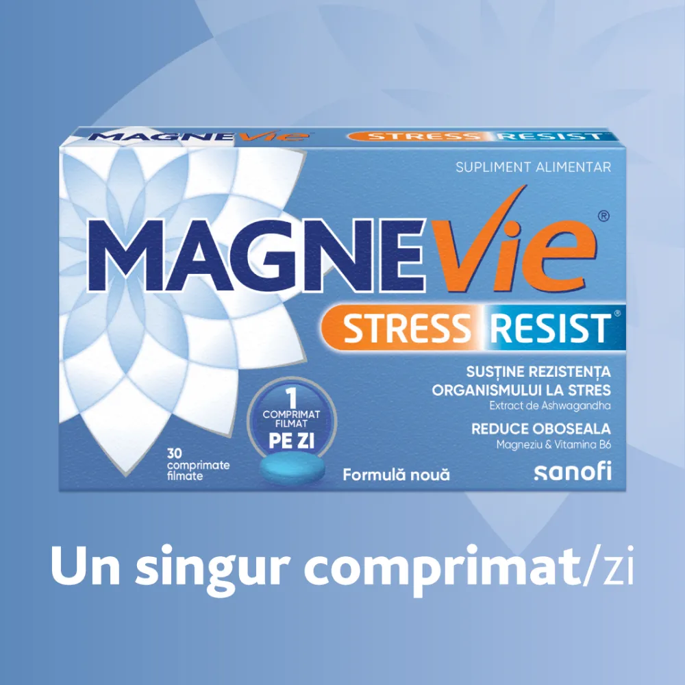 Magnevie Stress Resist Ashwagandha, 30 comprimate filmate, Sanofi