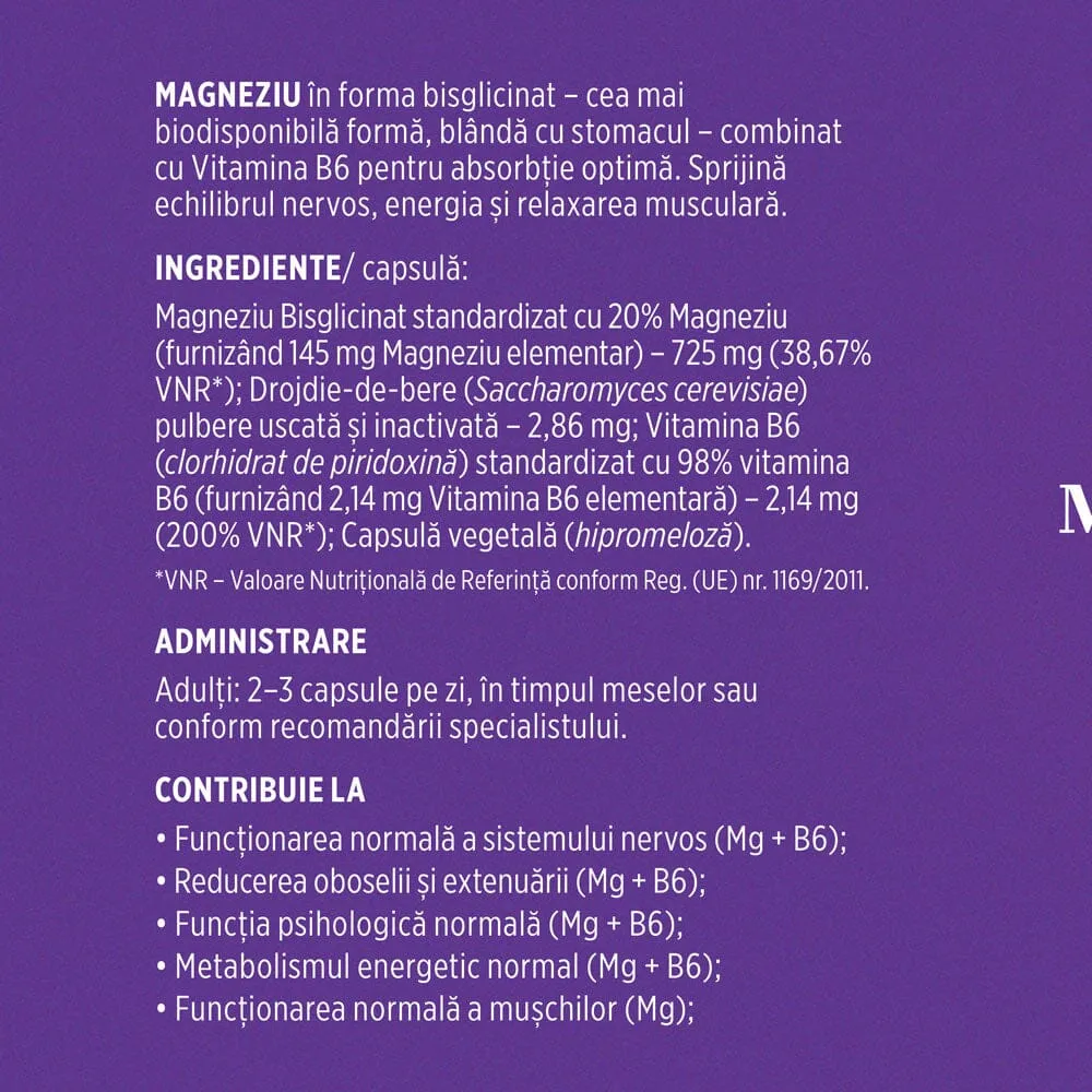 Magneziu Bisglicinat + Vitamina B6, 90 capsule, Faunus