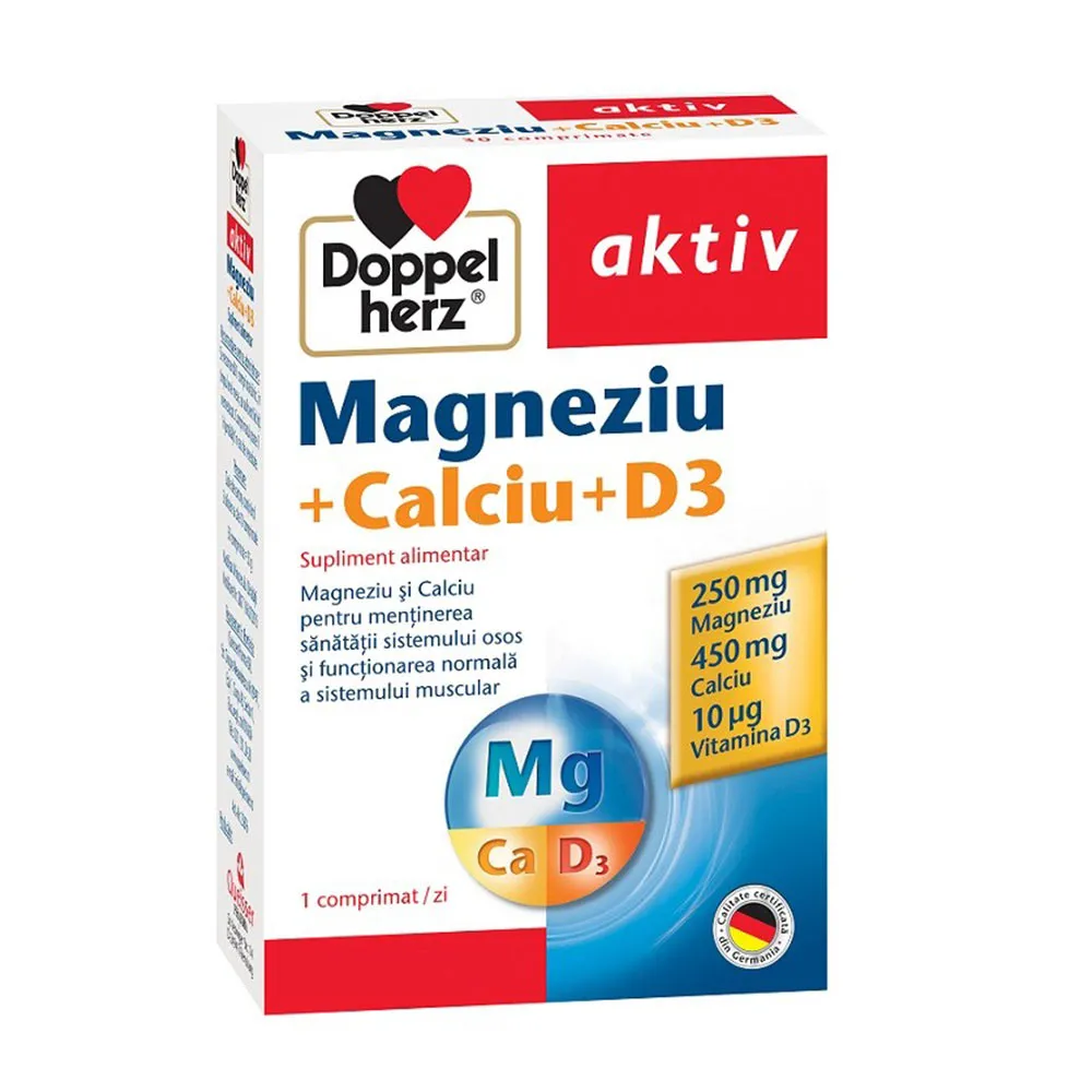 Magneziu Calciu D3, 30 comprimate, Doppelherz