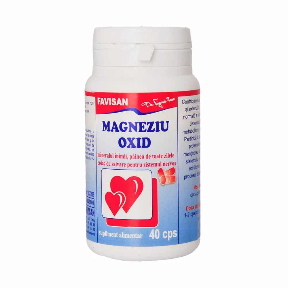 Magneziu oxid, 40 capsule, Favisan
