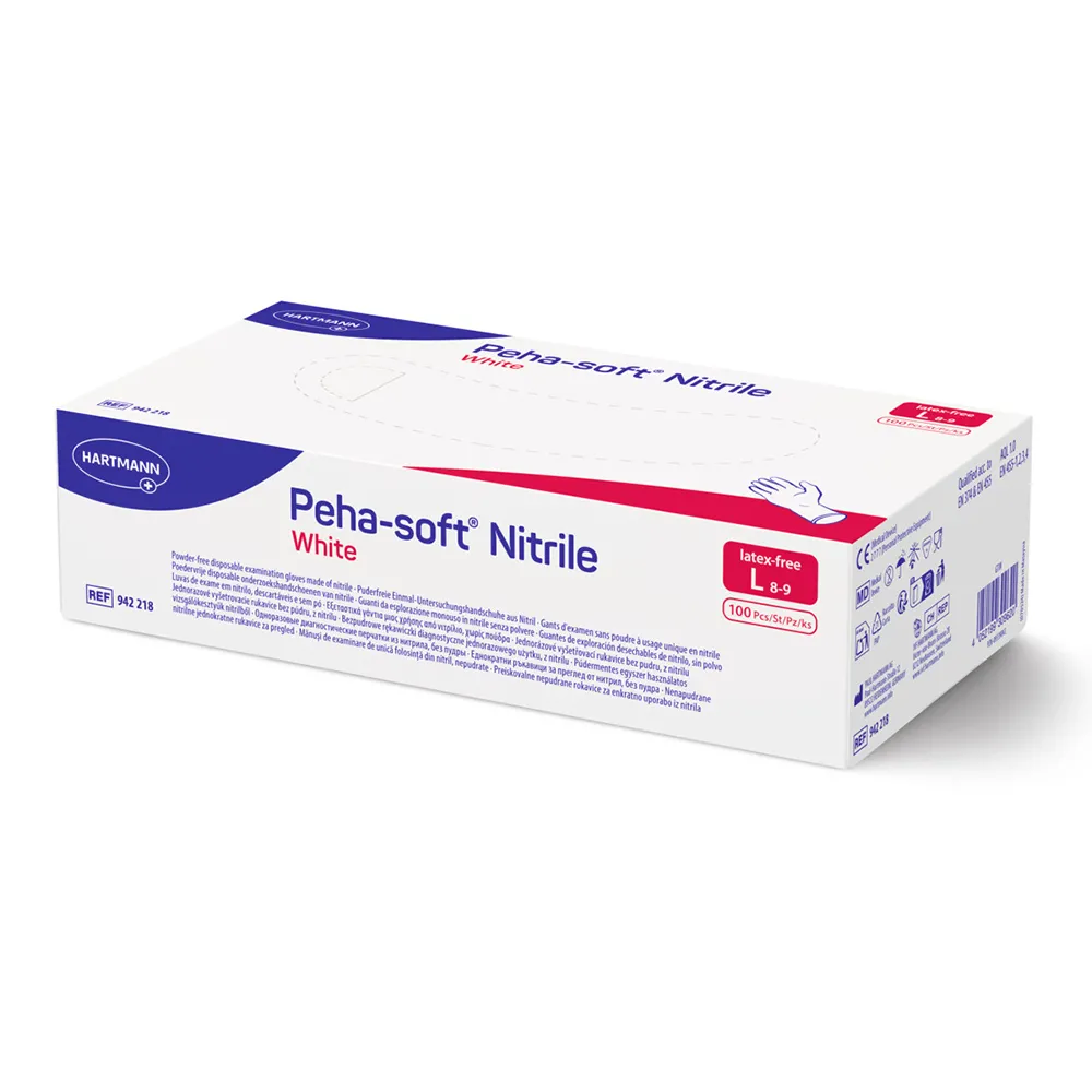 Manusi nepudrate din nitril Peha-Soft, marimea L, 100 bucati, Hartmann