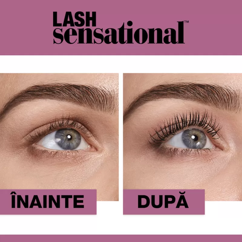Mascara Pentru Volum Si Gene Definite Maybelline New York Lash Sensational Very Black, 9.5 ml,
