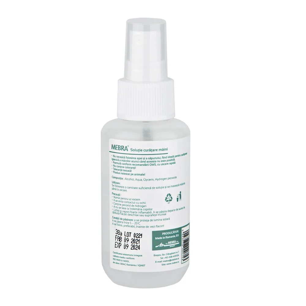 Solutie pentru Curatat Maini Spray, 100ml - Mebra