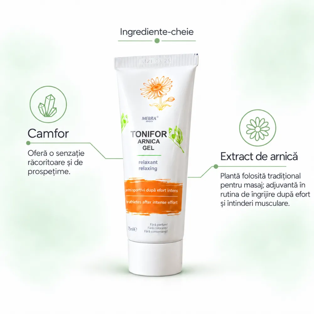 Gel relaxant cu arnica Tonifor, 75 ml - Mebra