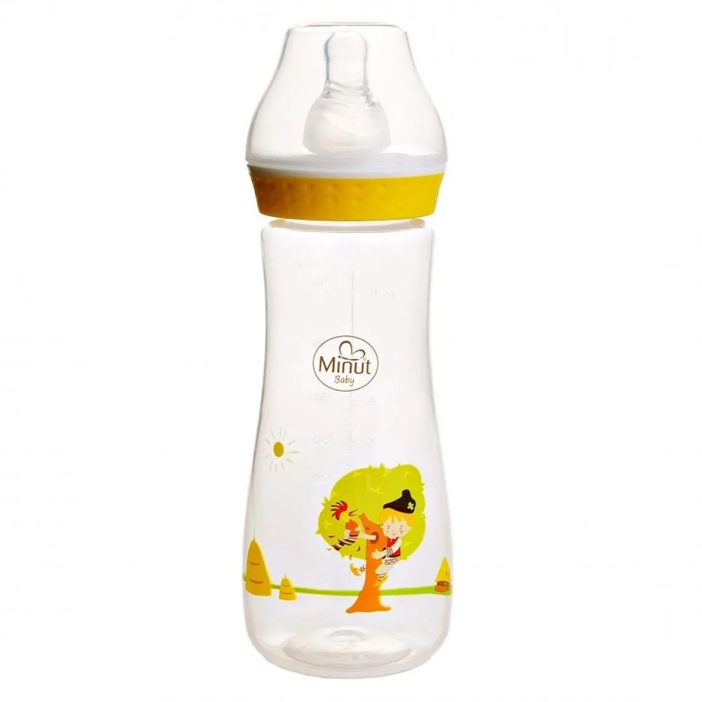 Biberon cu Tetina " Ursul Pacalit de Vulpe" +3 luni, 250ml, Minut
