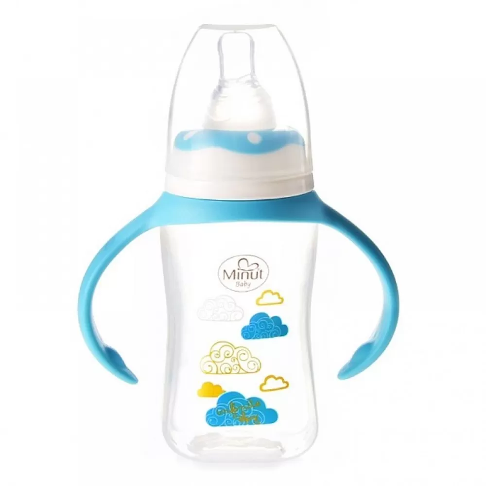 Minut Biberon Plastic cu Manere x 125 ml