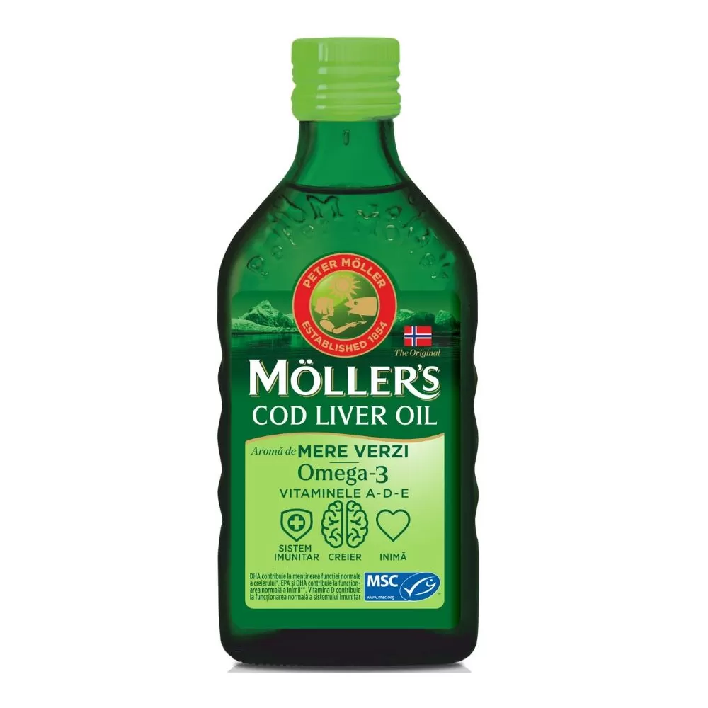 Moller‚Äôs Cod liver oil Omega-3 aroma de mere, 250 ml, Orkla Health