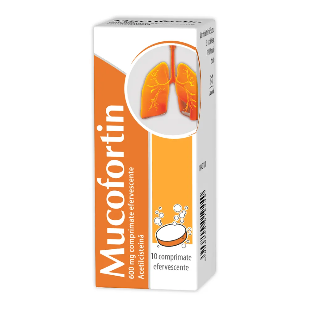 Mucofortin, 600 mg, 10 comprimate efervescente, Zdrovit