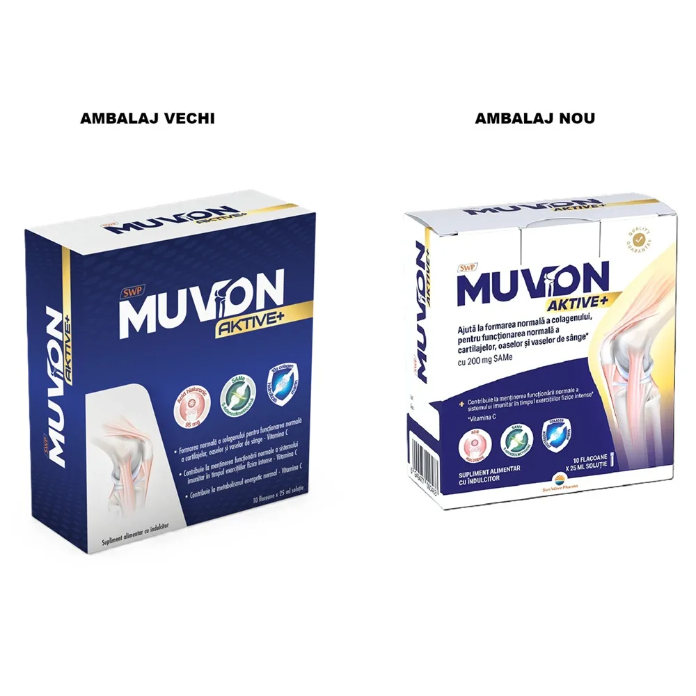 Muvon Active+ 25ml, 10 flacoane, Sun Wave Pharma