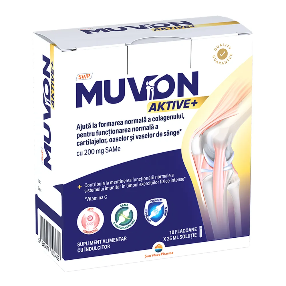 Muvon Active+ 25ml, 10 flacoane, Sun Wave Pharma