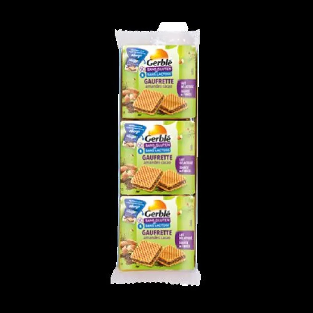 Napolitane cu crema de ciocolata si migdale, 3 x 21g, Gerble