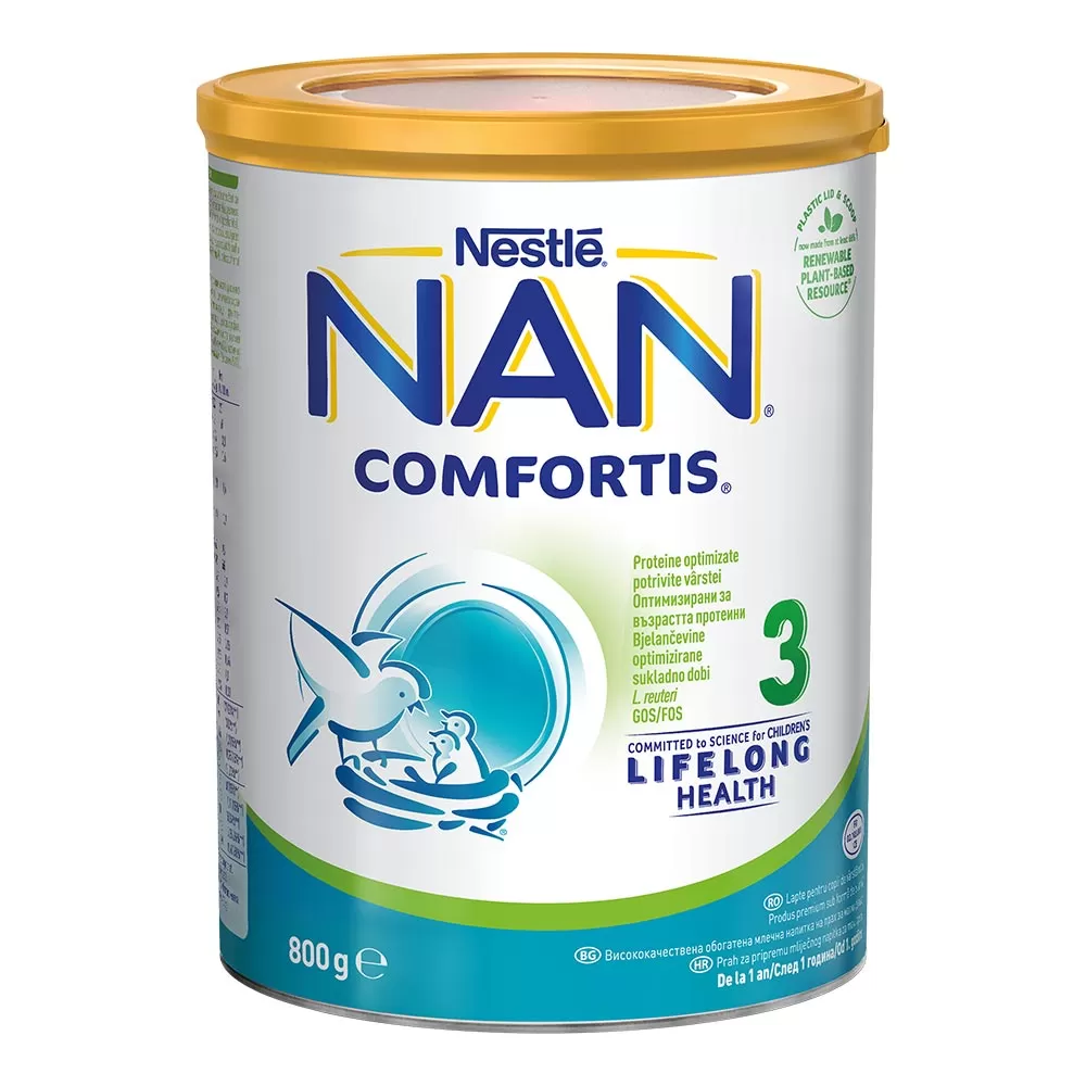 Lapte Praf Nan Comfortis 3 , intre 1-2 ani, 800 g, Nestle