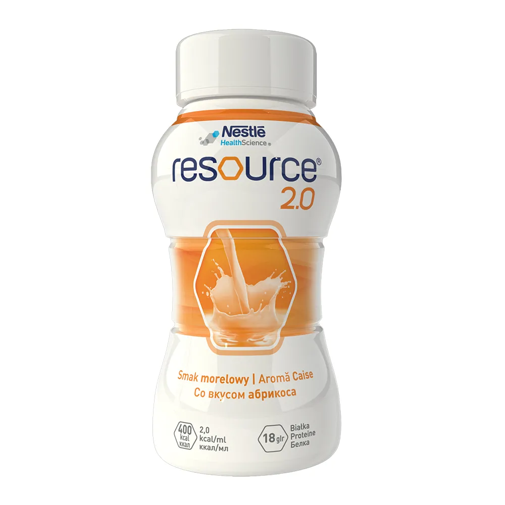 Resource 2.0 fara gluten cu aroma de caise, 4 x 200 ml, Nestle