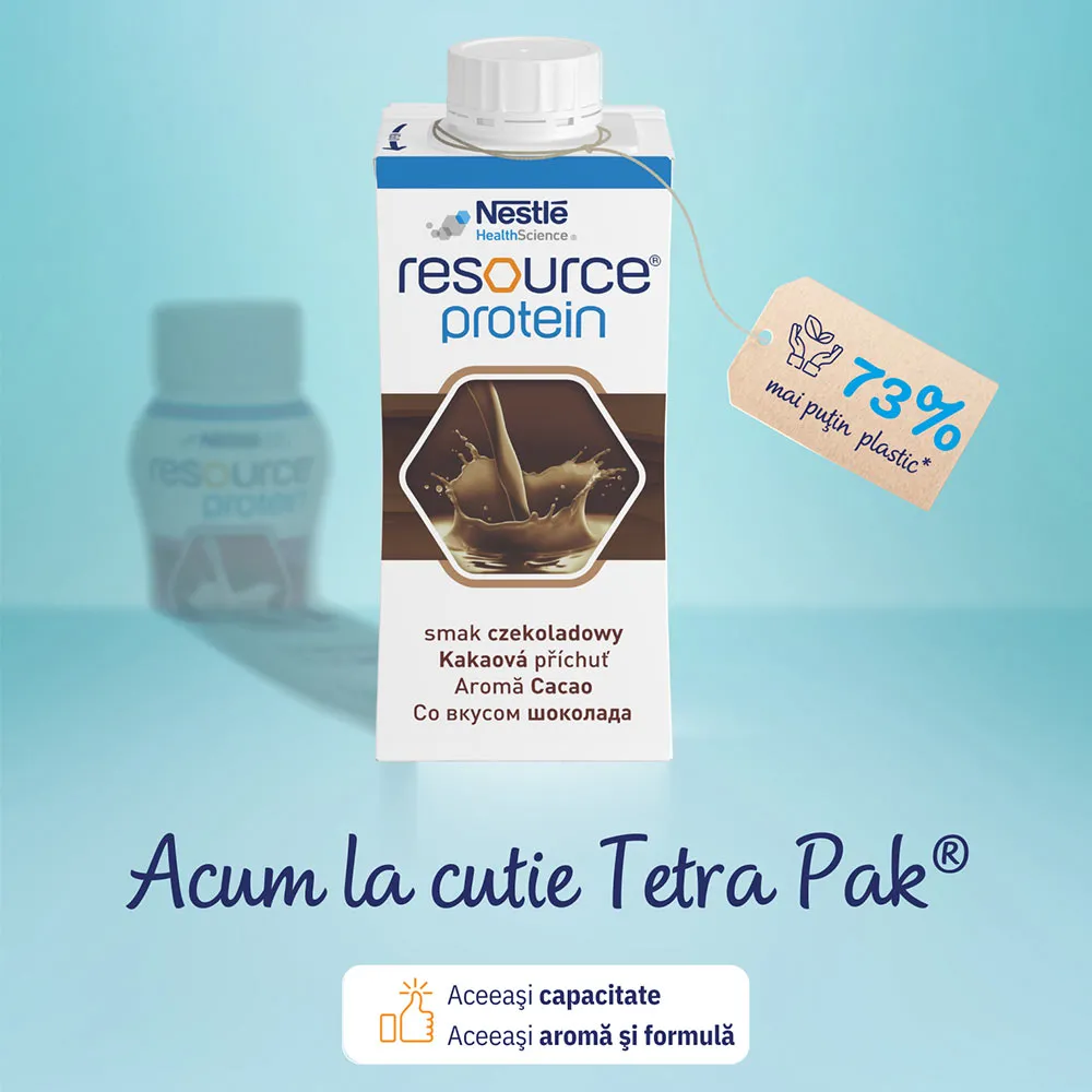 Resource 2.0 Proteine cu Aroma de Cacao fara Gluten, 4 buc x 200 ML, Nestle