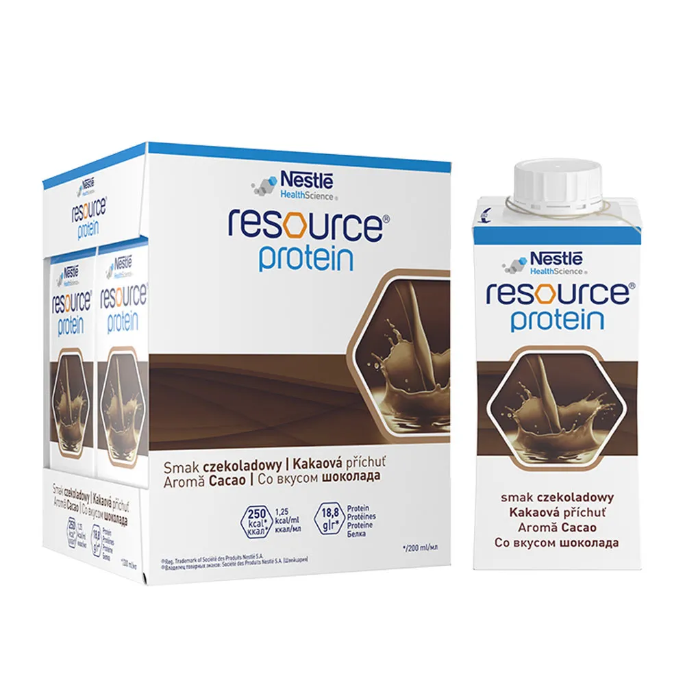 Resource 2.0 Proteine cu Aroma de Cacao fara Gluten, 4 buc x 200 ML, Nestle