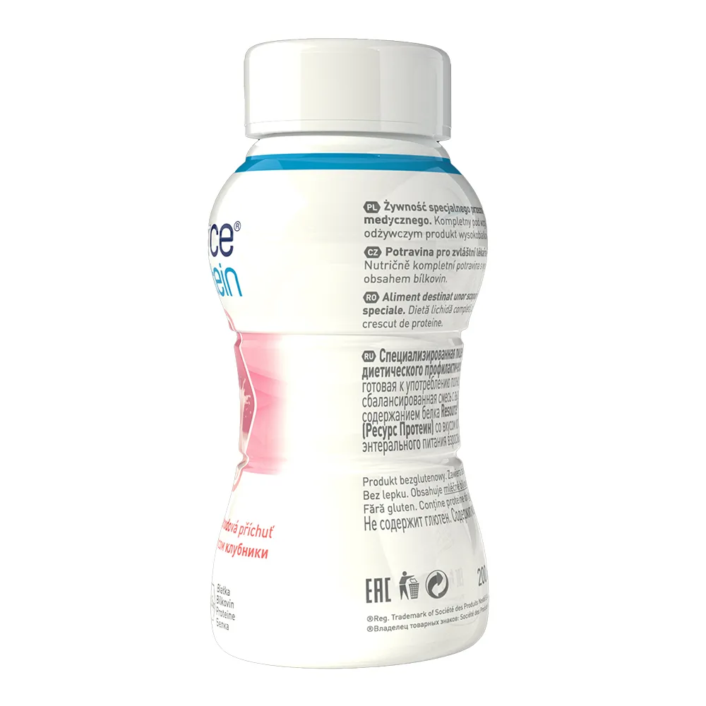 Proteine cu Aroma de Capsuni +3ani Resource 2.0, 200ml, 4 bucati, Nestle