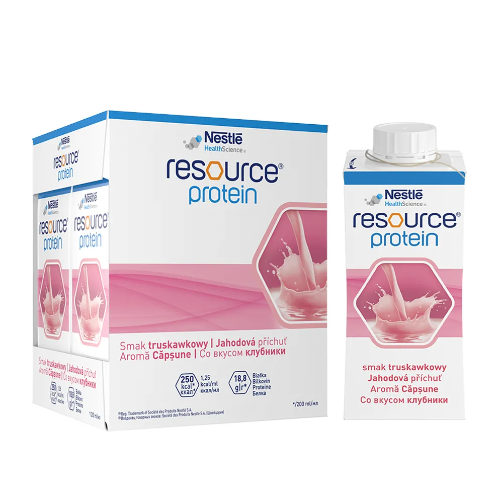 Resource 2.0 Proteine cu Aroma de Capsuni fara Gluten, 4 buc x 200 ml, Nestle